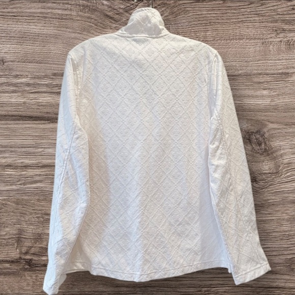 LANDS' END Sz L Thermachek-100 Lightweight Fleece Top - Picture 2 of 6